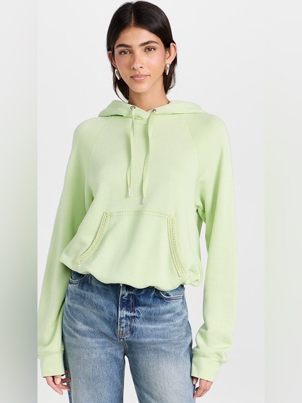 Ulla Johnson Iggy Hoodie in a pistachio green
